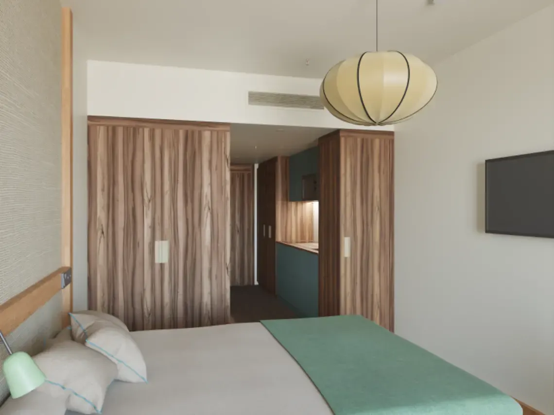 Estudio para estudiantes con kitchenette privada y cama doble