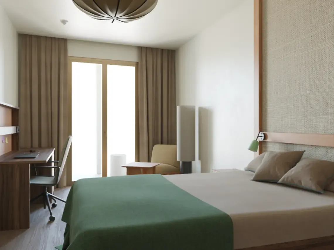 Estudio premium amplio con zona de estar y kitchenette completa