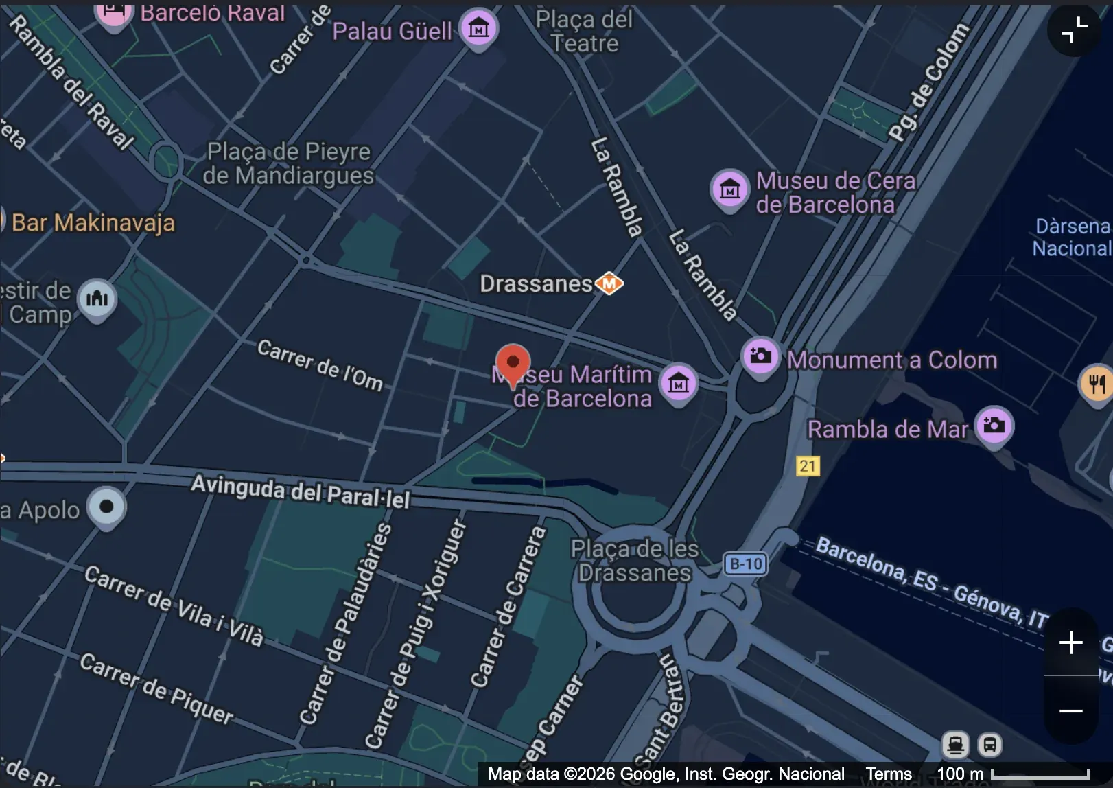 Mapa de la ubicación de Residencia Port: Carrer del Portal de Santa Madrona 28, 08001 Barcelona